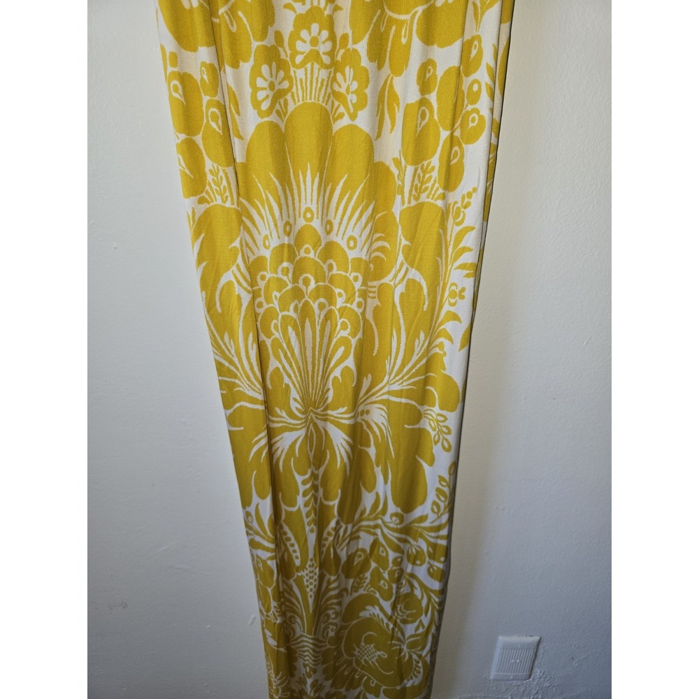 Diane Von Furstenberg Pauline Yellow and White Maxi Dress Size 4 Silk Blend - Picture 3 of 9